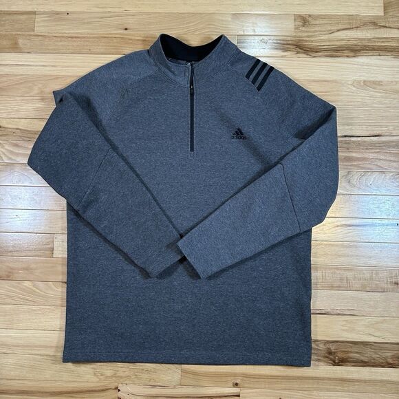 Adidas Pullover Mens XL Quarter Zip Sweatshirt Three Stripes Athletic Golf - Picture 1 of 4